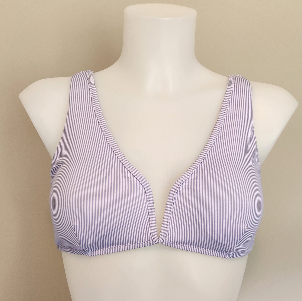 NWOT top and bottom set striped bikini